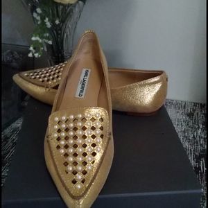 Karl Lagerfeld Paris Gold Embellished Flat